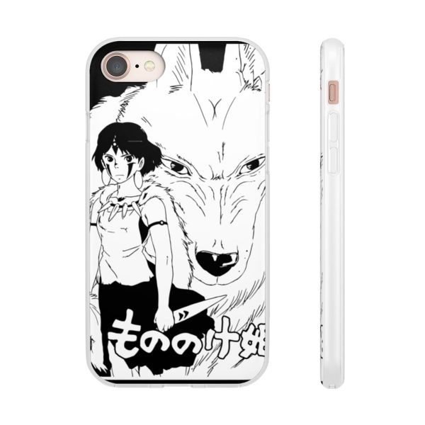 Princess Mononoke In Theaters - Princess Mononoke Black & White iPhone Cases-Phone Case, princess mononoke, Princess Mononoke In Theaters