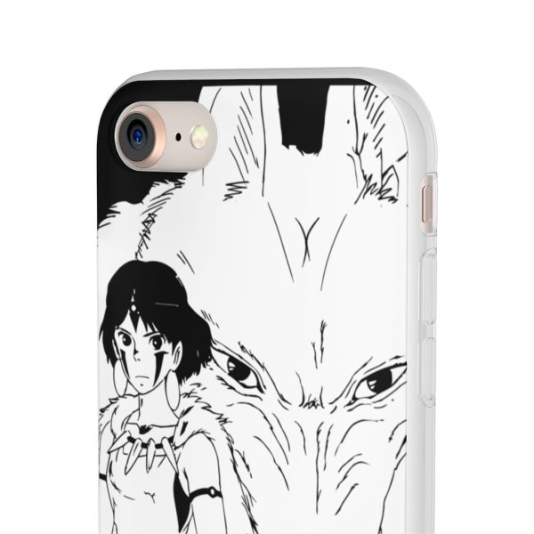 Princess Mononoke In Theaters - Princess Mononoke Black & White iPhone Cases-Phone Case, princess mononoke, Princess Mononoke In Theaters