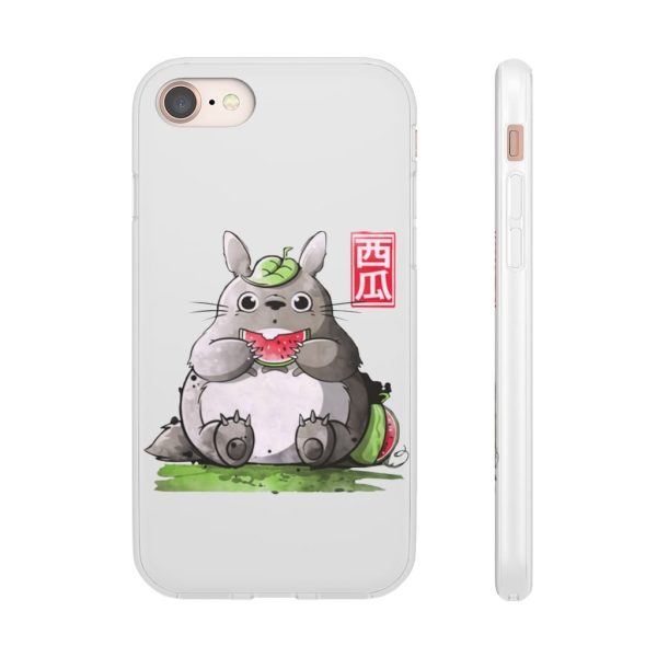 Japanese Totoro Plush - Totoro and Watermelon iPhone Cases-Accessories, Japanese Totoro Plush, My Neighbor Totoro, Phone Case