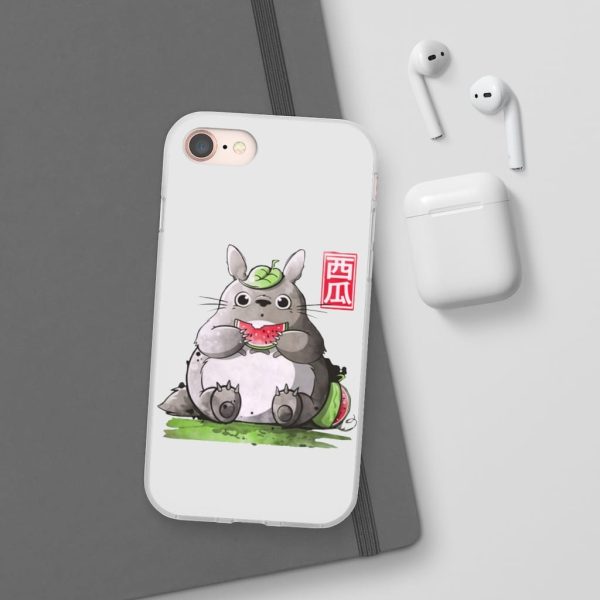 Japanese Totoro Plush - Totoro and Watermelon iPhone Cases-Accessories, Japanese Totoro Plush, My Neighbor Totoro, Phone Case