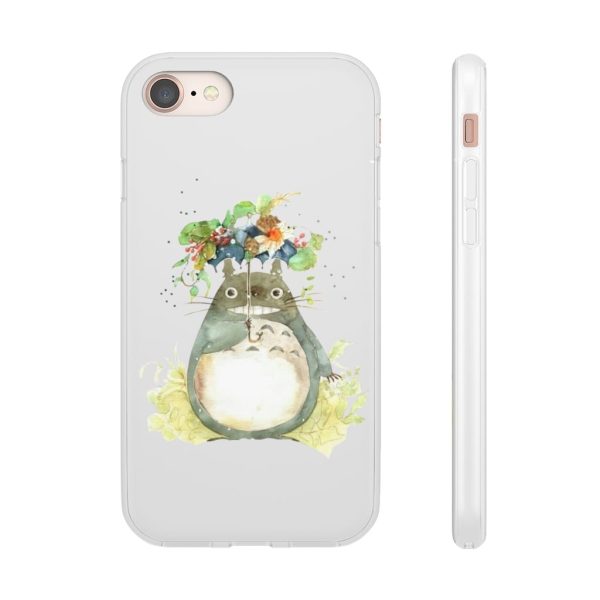 Dust Sprites Spirited Away - Totoro with Flower Umbrella iPhone Cases-Accessories, Dust Sprites Spirited Away, My Neighbor Totoro, Phone Case