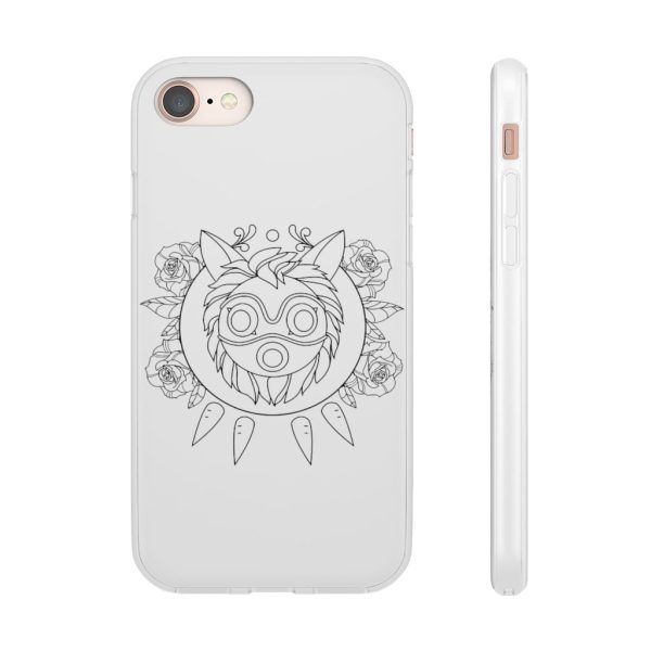 Studio Ghibli Films Princess Mononoke - Princess Mononoke Mask in Black and White iPhone Cases-Accessories, Phone Case, princess mononoke, Studio Ghibli Films Princess Mononoke