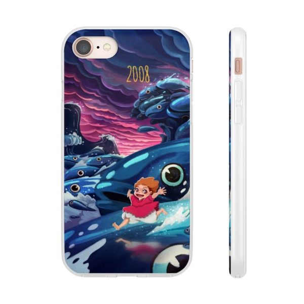 Ponyo Poster - Ponyo 2008 Illustration iPhone Cases-Accessories, Phone Case, ponyo, Ponyo Poster