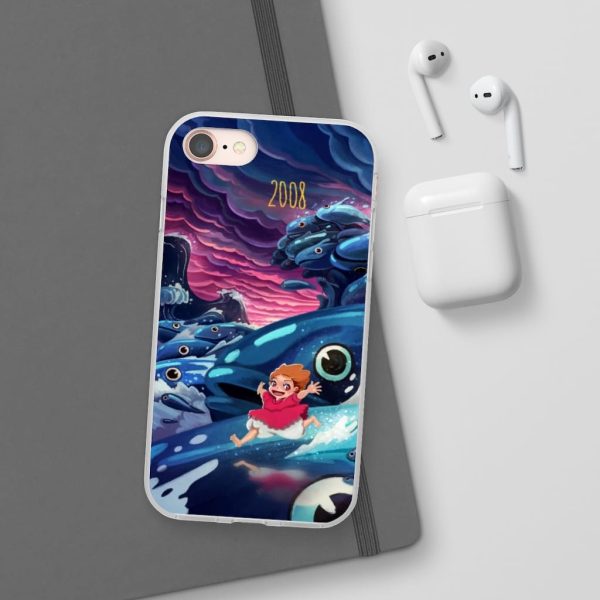 Ponyo Poster - Ponyo 2008 Illustration iPhone Cases-Accessories, Phone Case, ponyo, Ponyo Poster