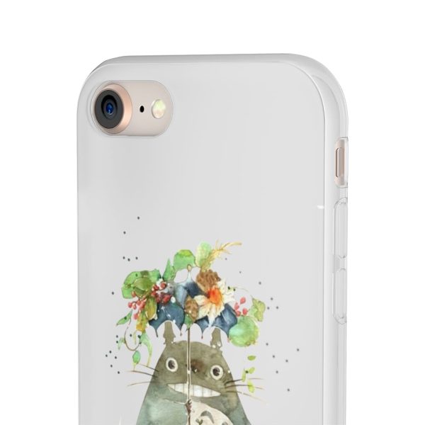 Dust Sprites Spirited Away - Totoro with Flower Umbrella iPhone Cases-Accessories, Dust Sprites Spirited Away, My Neighbor Totoro, Phone Case