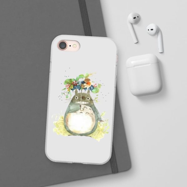 Dust Sprites Spirited Away - Totoro with Flower Umbrella iPhone Cases-Accessories, Dust Sprites Spirited Away, My Neighbor Totoro, Phone Case