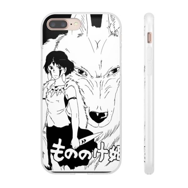 Princess Mononoke In Theaters - Princess Mononoke Black & White iPhone Cases-Phone Case, princess mononoke, Princess Mononoke In Theaters