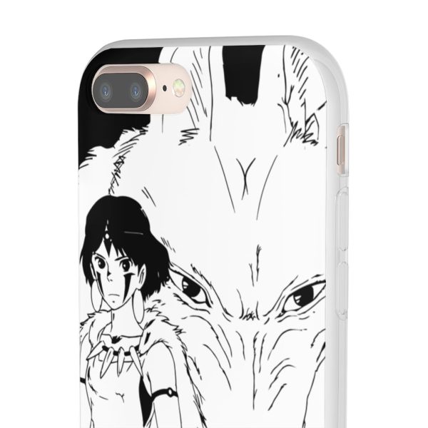 Princess Mononoke In Theaters - Princess Mononoke Black & White iPhone Cases-Phone Case, princess mononoke, Princess Mononoke In Theaters