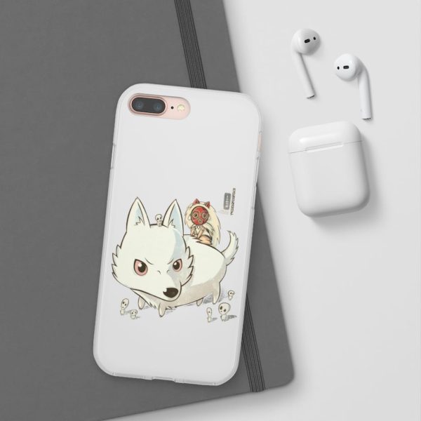 Forest Spirits Princess Mononoke - Princess Mononoke and The Wolf Cute Chibi Version iPhone Cases-Accessories, Forest Spirits Princess Mononoke, Phone Case, princess mononoke