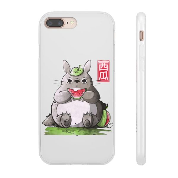 Japanese Totoro Plush - Totoro and Watermelon iPhone Cases-Accessories, Japanese Totoro Plush, My Neighbor Totoro, Phone Case