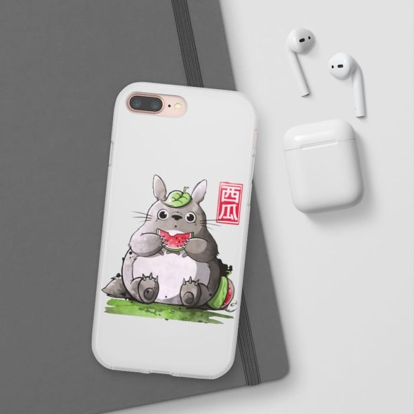 Japanese Totoro Plush - Totoro and Watermelon iPhone Cases-Accessories, Japanese Totoro Plush, My Neighbor Totoro, Phone Case