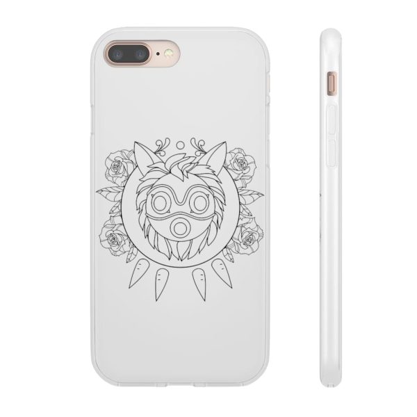 Studio Ghibli Films Princess Mononoke - Princess Mononoke Mask in Black and White iPhone Cases-Accessories, Phone Case, princess mononoke, Studio Ghibli Films Princess Mononoke