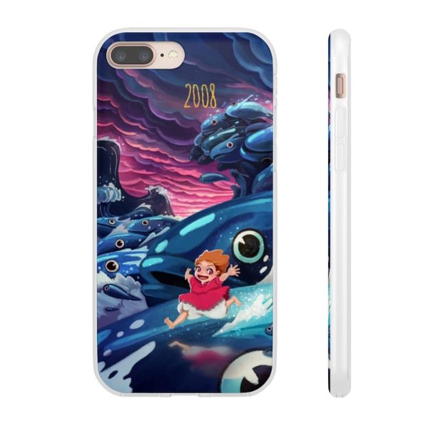 Ponyo Poster - Ponyo 2008 Illustration iPhone Cases-Accessories, Phone Case, ponyo, Ponyo Poster