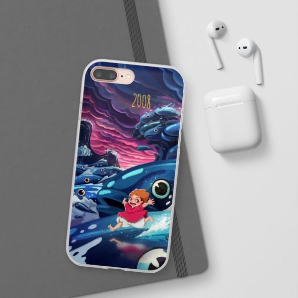 Ponyo Poster - Ponyo 2008 Illustration iPhone Cases-Accessories, Phone Case, ponyo, Ponyo Poster