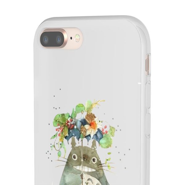 Dust Sprites Spirited Away - Totoro with Flower Umbrella iPhone Cases-Accessories, Dust Sprites Spirited Away, My Neighbor Totoro, Phone Case