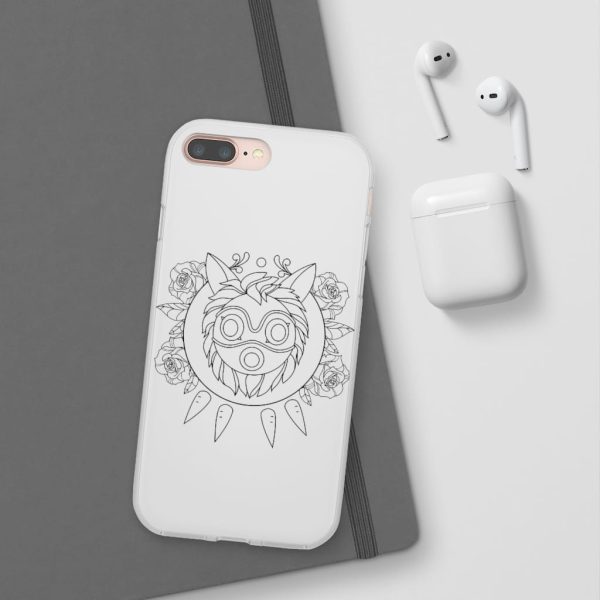 Studio Ghibli Films Princess Mononoke - Princess Mononoke Mask in Black and White iPhone Cases-Accessories, Phone Case, princess mononoke, Studio Ghibli Films Princess Mononoke