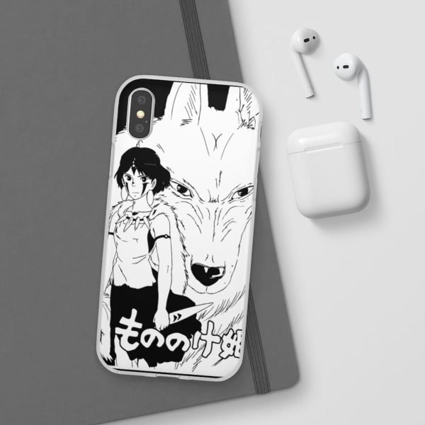 Princess Mononoke In Theaters - Princess Mononoke Black & White iPhone Cases-Phone Case, princess mononoke, Princess Mononoke In Theaters