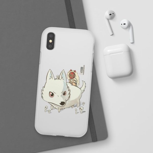 Forest Spirits Princess Mononoke - Princess Mononoke and The Wolf Cute Chibi Version iPhone Cases-Accessories, Forest Spirits Princess Mononoke, Phone Case, princess mononoke