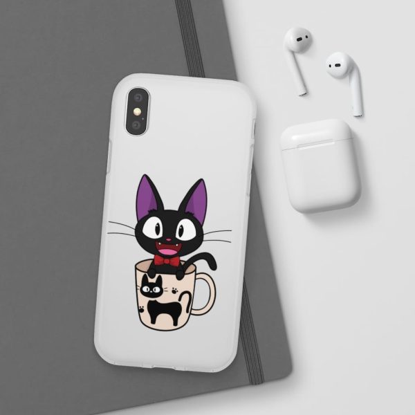 Figures Set Ghibli Ga Ippai Yubin Ningyou Kiki's Delivery Service - Jiji in the Cat Cup iPhone Cases-Accessories, Figures Set Ghibli Ga Ippai Yubin Ningyou Kiki's Delivery Service, Kiki's Delivery Service, Phone Case