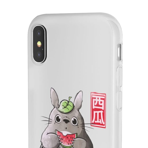 Japanese Totoro Plush - Totoro and Watermelon iPhone Cases-Accessories, Japanese Totoro Plush, My Neighbor Totoro, Phone Case