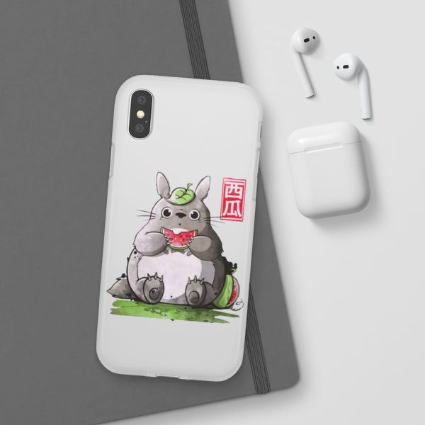 Japanese Totoro Plush - Totoro and Watermelon iPhone Cases-Accessories, Japanese Totoro Plush, My Neighbor Totoro, Phone Case