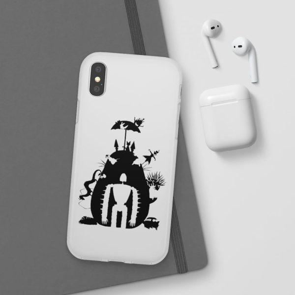 Totoro Soot Gremlins - Studio Ghibli Black & White Art Compilation iPhone Cases-Accessories, Laputa: Castle in the Sky, My Neighbor Totoro, Phone Case, Totoro Soot Gremlins