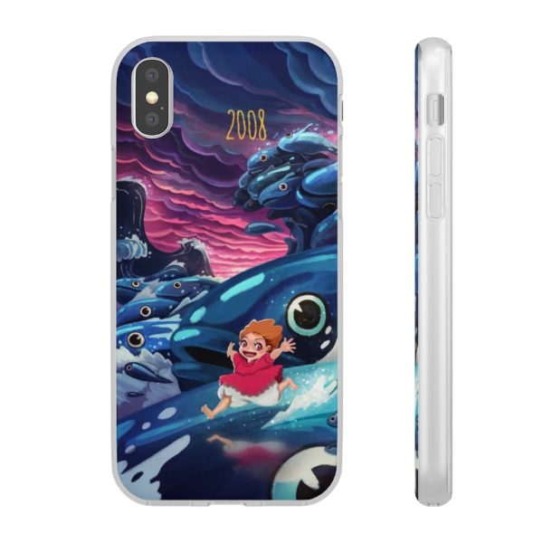 Ponyo Poster - Ponyo 2008 Illustration iPhone Cases-Accessories, Phone Case, ponyo, Ponyo Poster