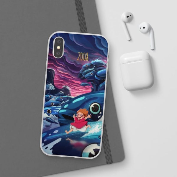 Ponyo Poster - Ponyo 2008 Illustration iPhone Cases-Accessories, Phone Case, ponyo, Ponyo Poster