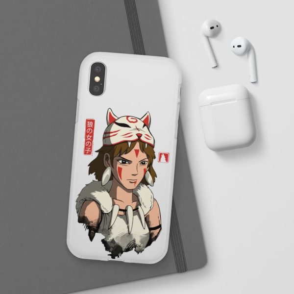 Princess Mononoke Forest Spirit Black - Mononoke The Wolf Girl iPhone Cases-Accessories, Phone Case, princess mononoke, Princess Mononoke Forest Spirit Black