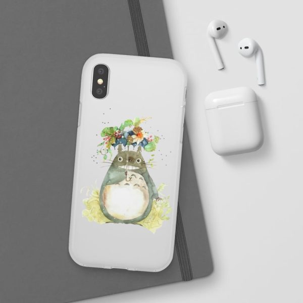 Dust Sprites Spirited Away - Totoro with Flower Umbrella iPhone Cases-Accessories, Dust Sprites Spirited Away, My Neighbor Totoro, Phone Case