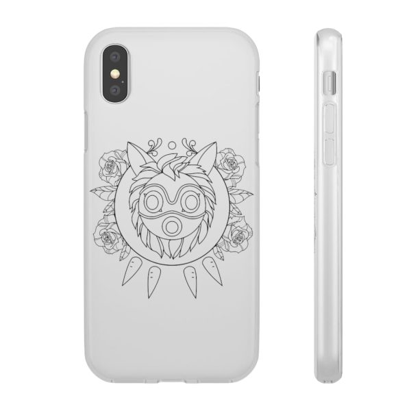 Studio Ghibli Films Princess Mononoke - Princess Mononoke Mask in Black and White iPhone Cases-Accessories, Phone Case, princess mononoke, Studio Ghibli Films Princess Mononoke