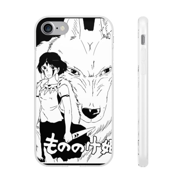 Princess Mononoke In Theaters - Princess Mononoke Black & White iPhone Cases-Phone Case, princess mononoke, Princess Mononoke In Theaters