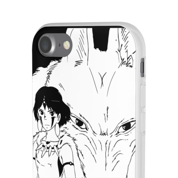 Princess Mononoke In Theaters - Princess Mononoke Black & White iPhone Cases-Phone Case, princess mononoke, Princess Mononoke In Theaters