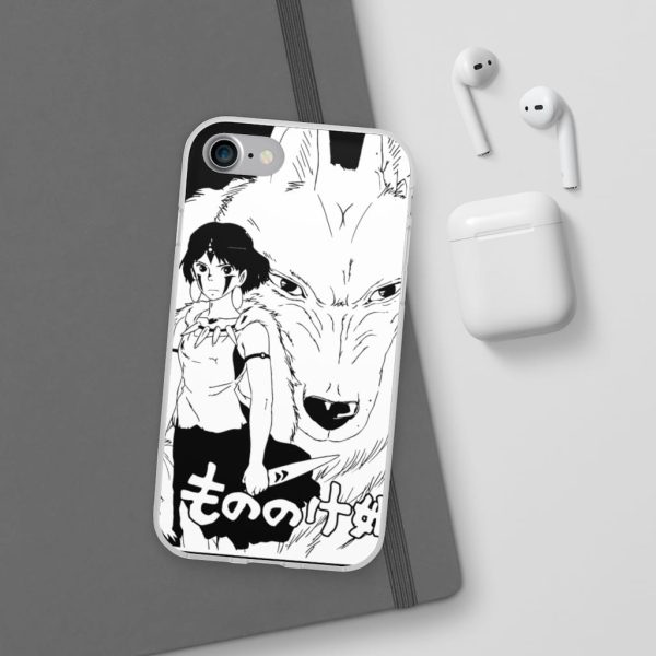 Princess Mononoke In Theaters - Princess Mononoke Black & White iPhone Cases-Phone Case, princess mononoke, Princess Mononoke In Theaters