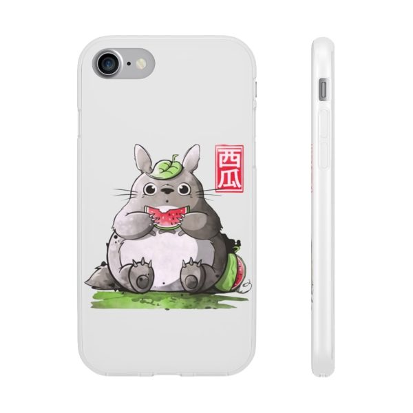 Japanese Totoro Plush - Totoro and Watermelon iPhone Cases-Accessories, Japanese Totoro Plush, My Neighbor Totoro, Phone Case