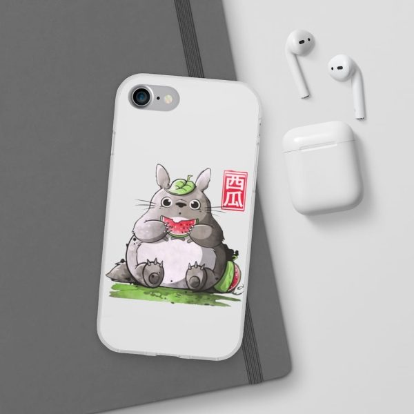 Japanese Totoro Plush - Totoro and Watermelon iPhone Cases-Accessories, Japanese Totoro Plush, My Neighbor Totoro, Phone Case