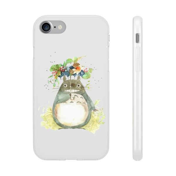 Dust Sprites Spirited Away - Totoro with Flower Umbrella iPhone Cases-Accessories, Dust Sprites Spirited Away, My Neighbor Totoro, Phone Case