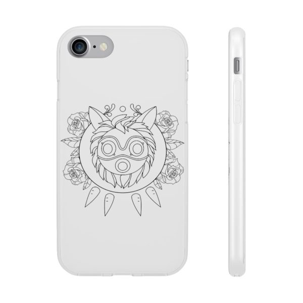 Studio Ghibli Films Princess Mononoke - Princess Mononoke Mask in Black and White iPhone Cases-Accessories, Phone Case, princess mononoke, Studio Ghibli Films Princess Mononoke