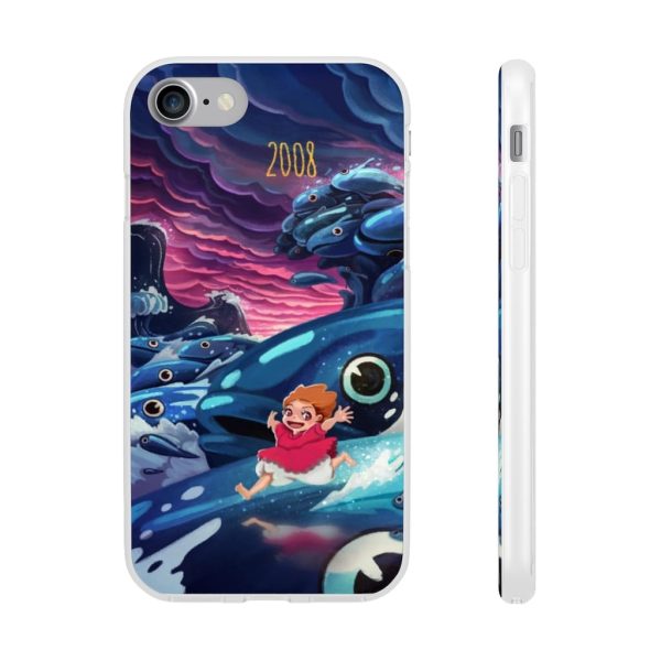 Ponyo Poster - Ponyo 2008 Illustration iPhone Cases-Accessories, Phone Case, ponyo, Ponyo Poster