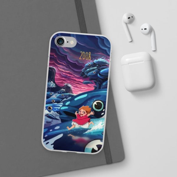 Ponyo Poster - Ponyo 2008 Illustration iPhone Cases-Accessories, Phone Case, ponyo, Ponyo Poster