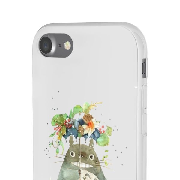 Dust Sprites Spirited Away - Totoro with Flower Umbrella iPhone Cases-Accessories, Dust Sprites Spirited Away, My Neighbor Totoro, Phone Case