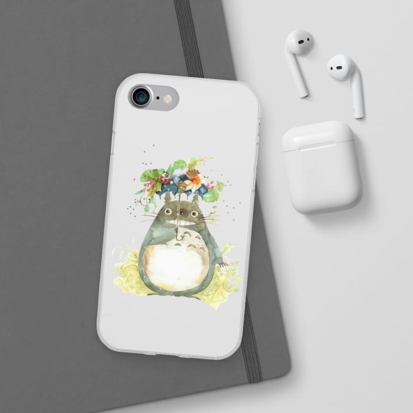 Dust Sprites Spirited Away - Totoro with Flower Umbrella iPhone Cases-Accessories, Dust Sprites Spirited Away, My Neighbor Totoro, Phone Case