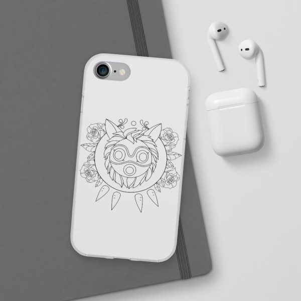 Studio Ghibli Films Princess Mononoke - Princess Mononoke Mask in Black and White iPhone Cases-Accessories, Phone Case, princess mononoke, Studio Ghibli Films Princess Mononoke