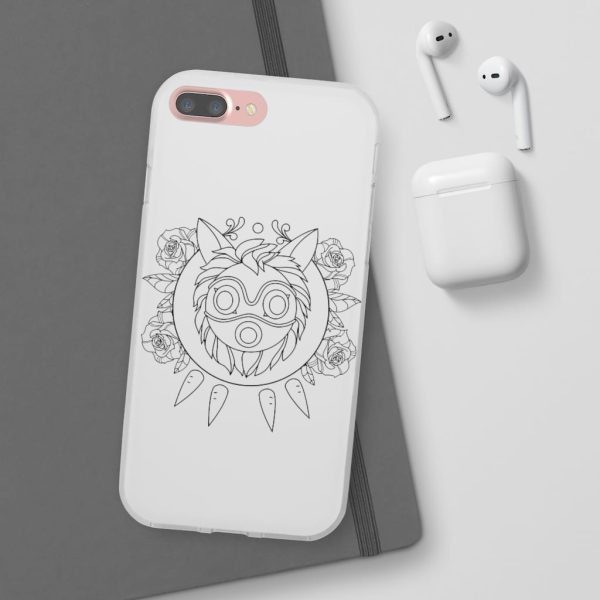 Studio Ghibli Films Princess Mononoke - Princess Mononoke Mask in Black and White iPhone Cases-Accessories, Phone Case, princess mononoke, Studio Ghibli Films Princess Mononoke