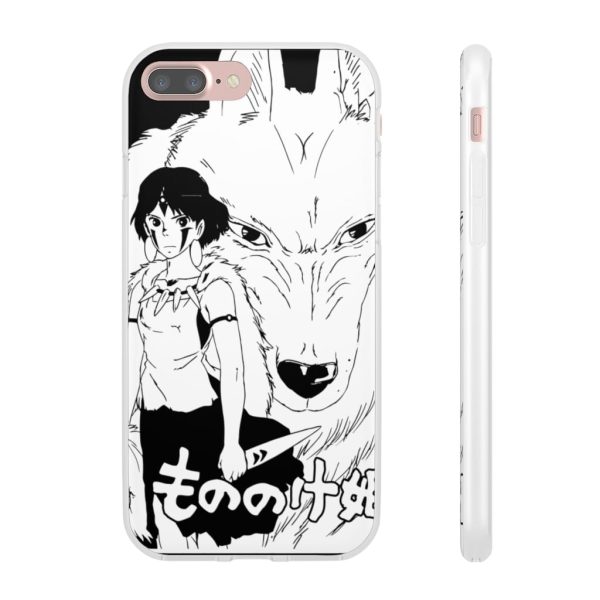 Princess Mononoke In Theaters - Princess Mononoke Black & White iPhone Cases-Phone Case, princess mononoke, Princess Mononoke In Theaters