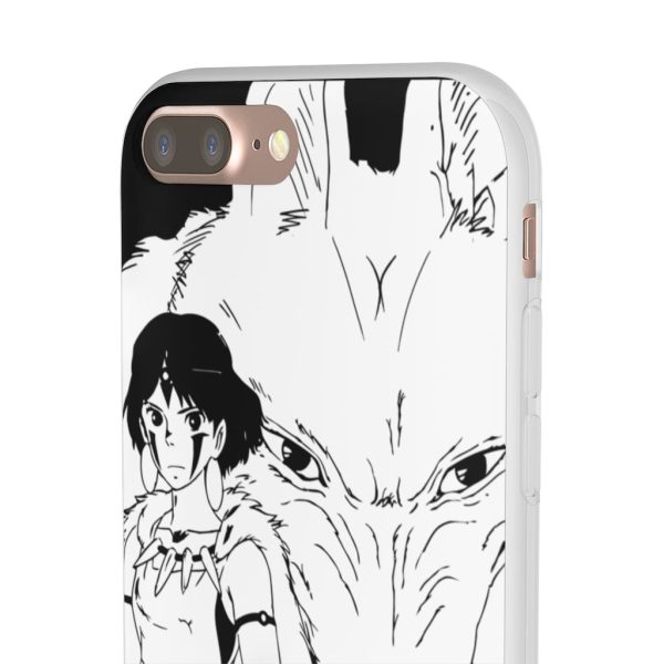 Princess Mononoke In Theaters - Princess Mononoke Black & White iPhone Cases-Phone Case, princess mononoke, Princess Mononoke In Theaters