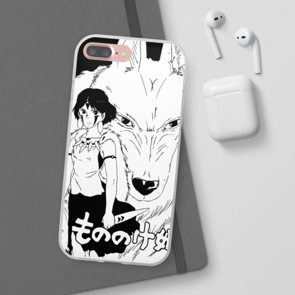 Princess Mononoke In Theaters - Princess Mononoke Black & White iPhone Cases-Phone Case, princess mononoke, Princess Mononoke In Theaters