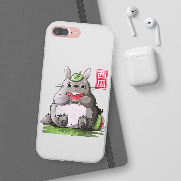 Japanese Totoro Plush - Totoro and Watermelon iPhone Cases-Accessories, Japanese Totoro Plush, My Neighbor Totoro, Phone Case