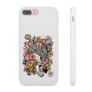 Totoro Drawing - Totoro by the Flowers iPhone Cases-Accessories, My Neighbor Totoro, Phone Case, Totoro Drawing