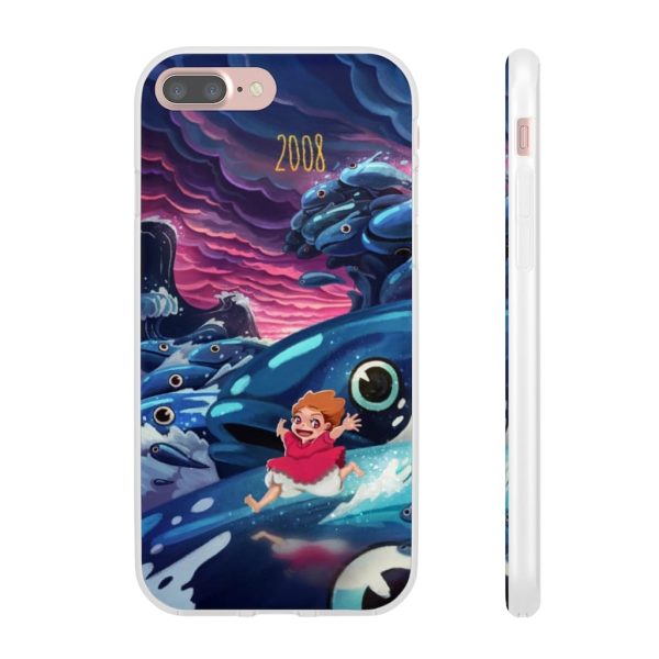 Ponyo Poster - Ponyo 2008 Illustration iPhone Cases-Accessories, Phone Case, ponyo, Ponyo Poster